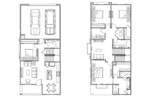 4 Bed - 3 Bath |1,868 sq.ft. 7 - Plex Townhomes